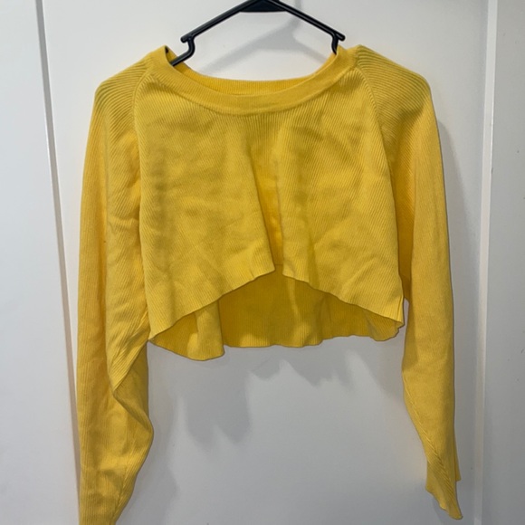 Dolls Kill Tops - Dolls Kill yellow cropped long sleeve. Size medium.